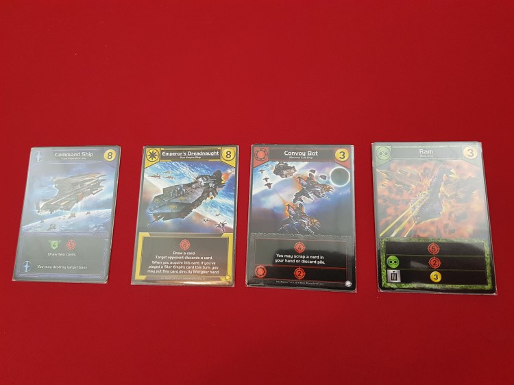 A picture of 1 ship from each one of the 4 factions